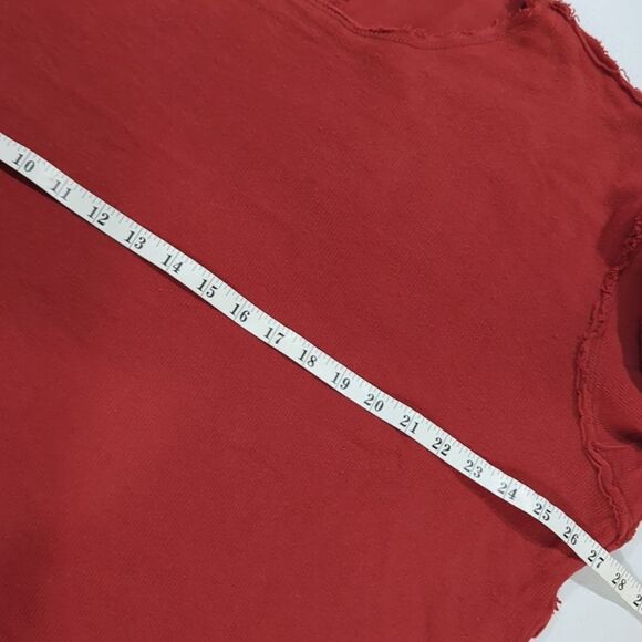 Ra-Ra Rag Recycle Rag Restyle Top Unisex XL Red Long Sleeve Tee - Picture 9 of 10